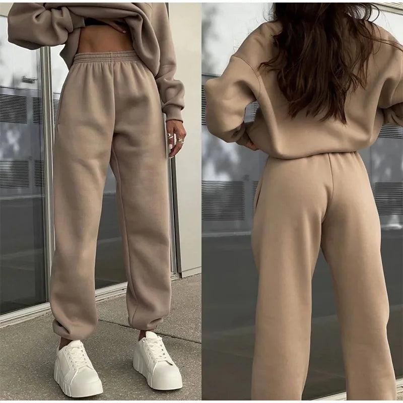 Amanda | Two-Piece Lounge Set with Elastic Waist Sweatpants