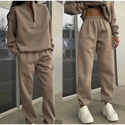 Amanda | Two-Piece Lounge Set with Elastic Waist Sweatpants