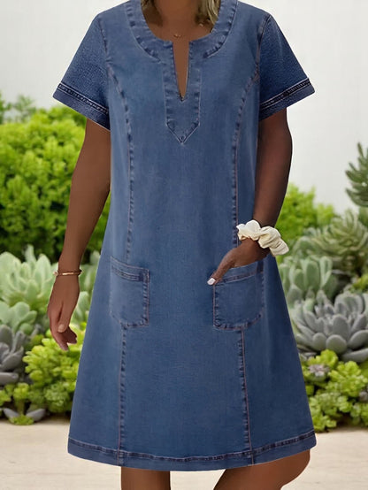 Lucy | Women's mini summer dress with short sleeves and pockets