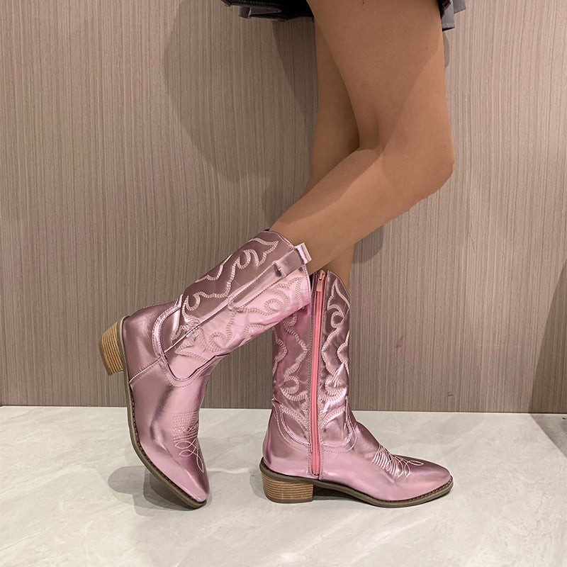 Layla | Women's Metallic Cowboy Boots with Western Flair