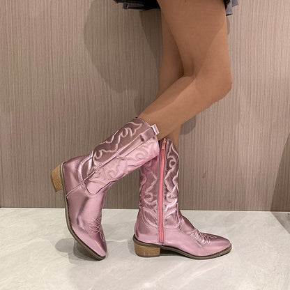 Layla | Women's Metallic Cowboy Boots with Western Flair