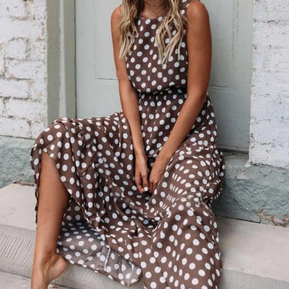Perla | Women’s Modern Sleeveless Maxi Dress with Flowing Skirt
