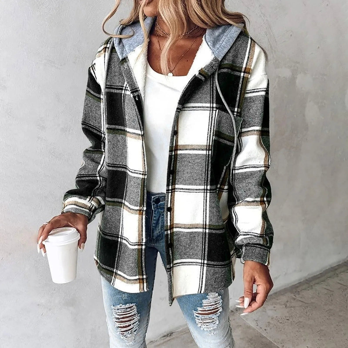 Lily | Women's Plaid Autumn Jacket with Hood