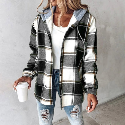 Lily | Women's Plaid Autumn Jacket with Hood