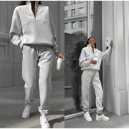 Amanda | Two-Piece Lounge Set with Elastic Waist Sweatpants