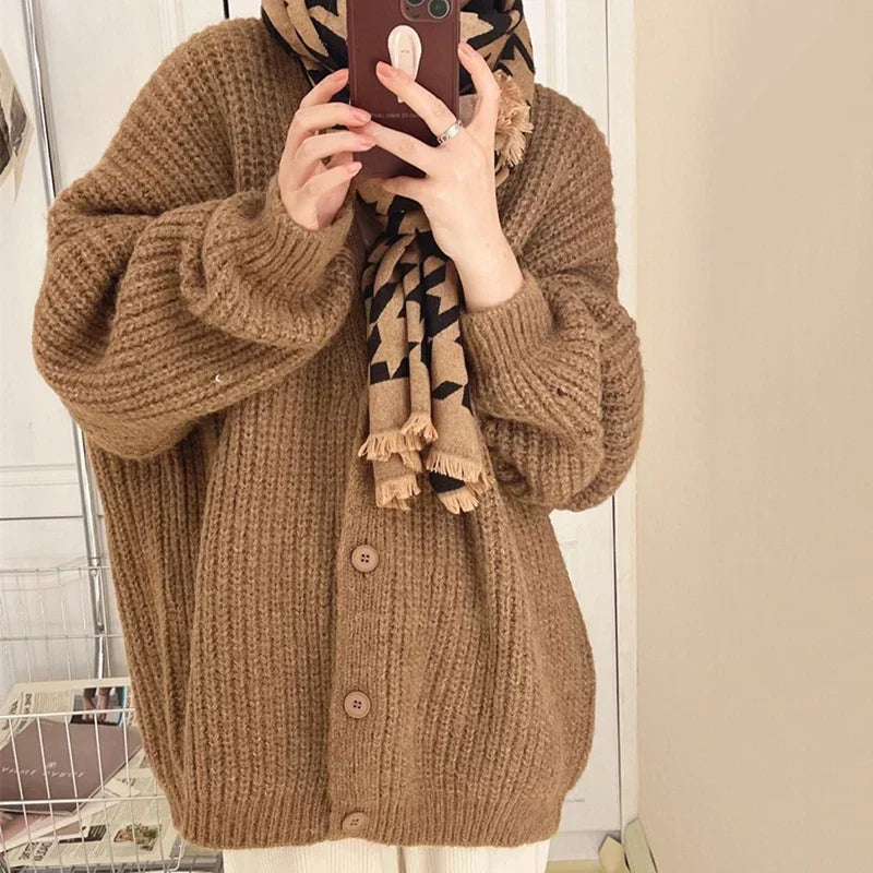 Janet | Women's Oversized Knit Cardigan with Buttons