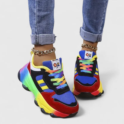 Zeno | Women’s Colorful Platform Running Sneakers | Laces
