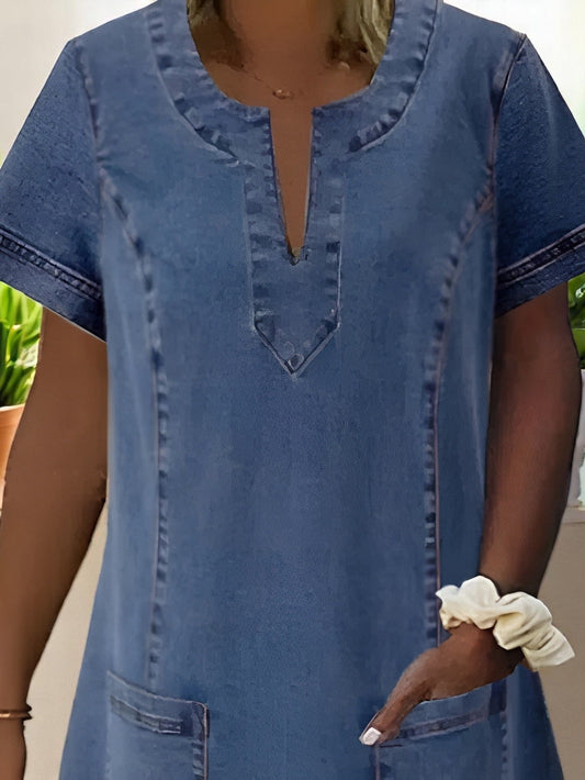 Lucy | Women's mini summer dress with short sleeves and pockets