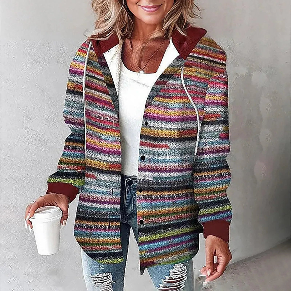Lily | Women's Plaid Autumn Jacket with Hood