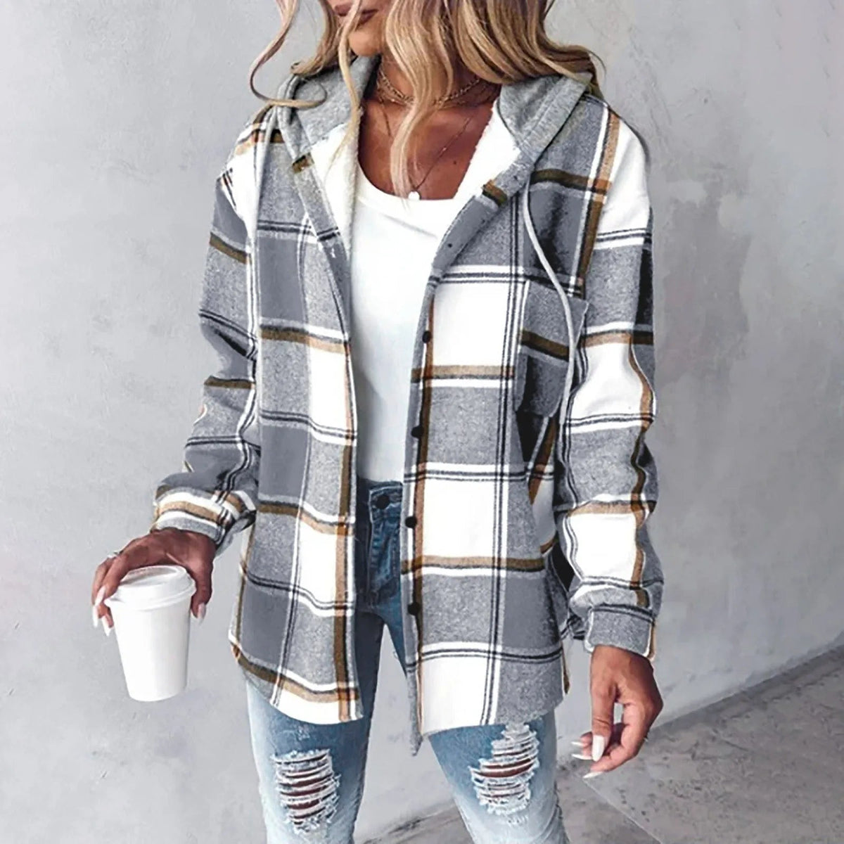 Lily | Women's Plaid Autumn Jacket with Hood