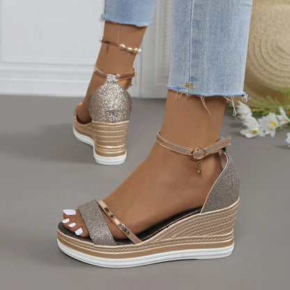 Calista | Women’s Wedge Heel Sandals with Ankle Strap | Summer Style