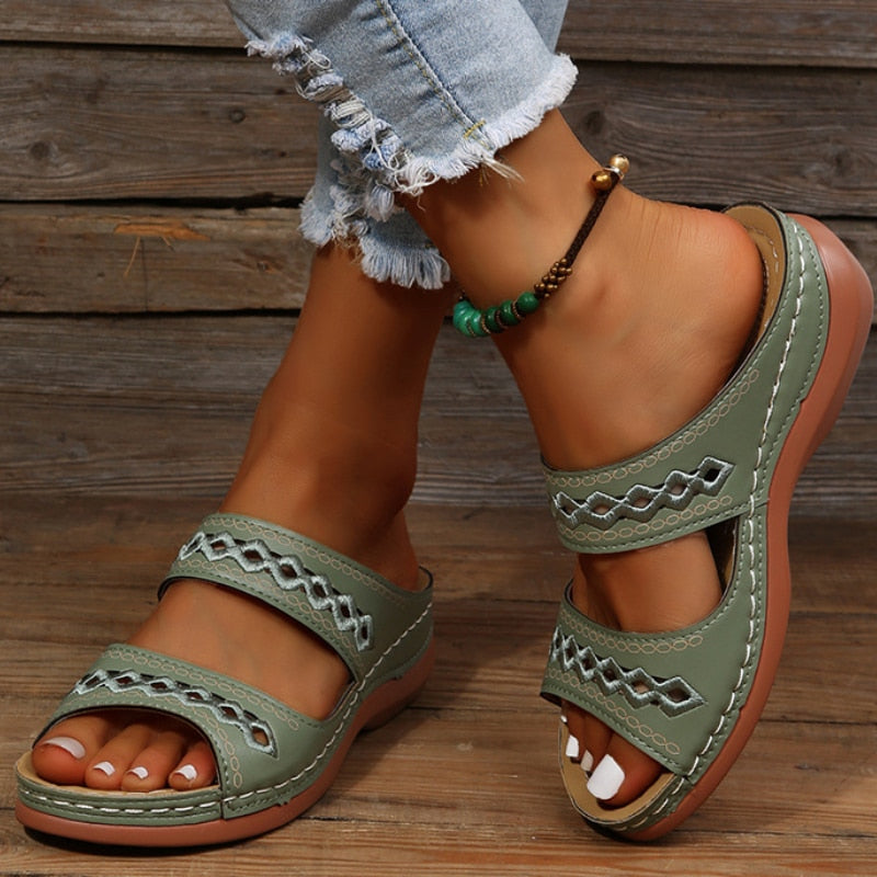 Octavia | Women’s Double-Strap Summer Sandals with Padded Footbed | Comfort