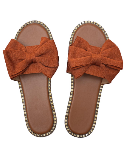 Ophelia | Women’s elegant bow mule slip on sandals