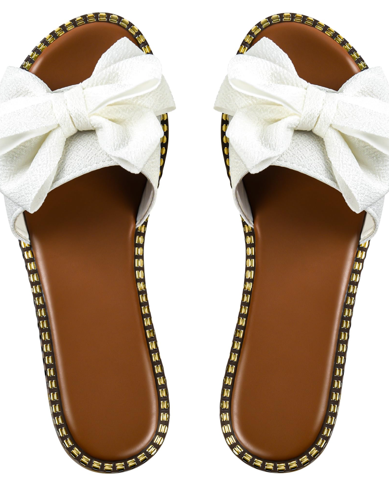Ophelia | Women’s elegant bow mule slip on sandals