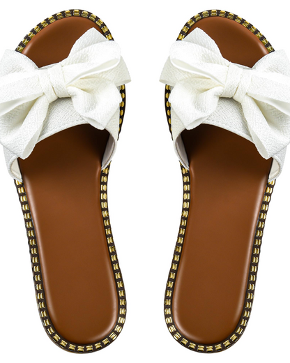 Ophelia | Women’s elegant bow mule slip on sandals