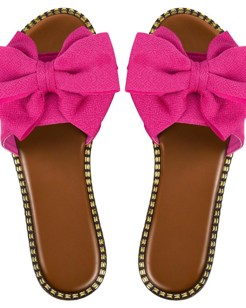 Ophelia | Women’s elegant bow mule slip on sandals