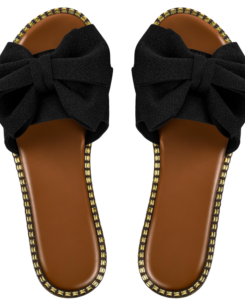 Ophelia | Women’s elegant bow mule slip on sandals