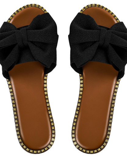Ophelia | Women’s elegant bow mule slip on sandals