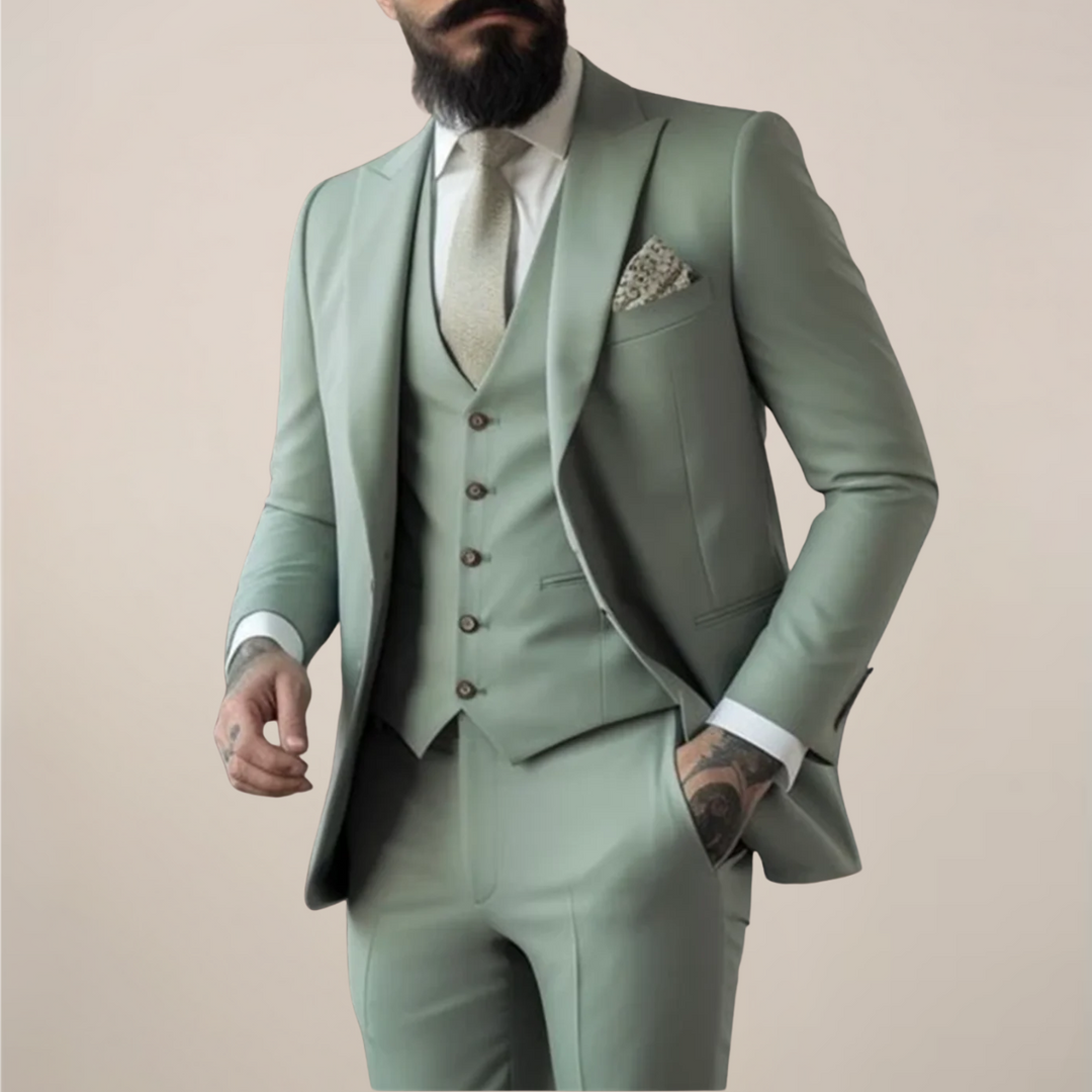 Caleb | Men’s Elegant Three-Piece Suit with Notch Lapel