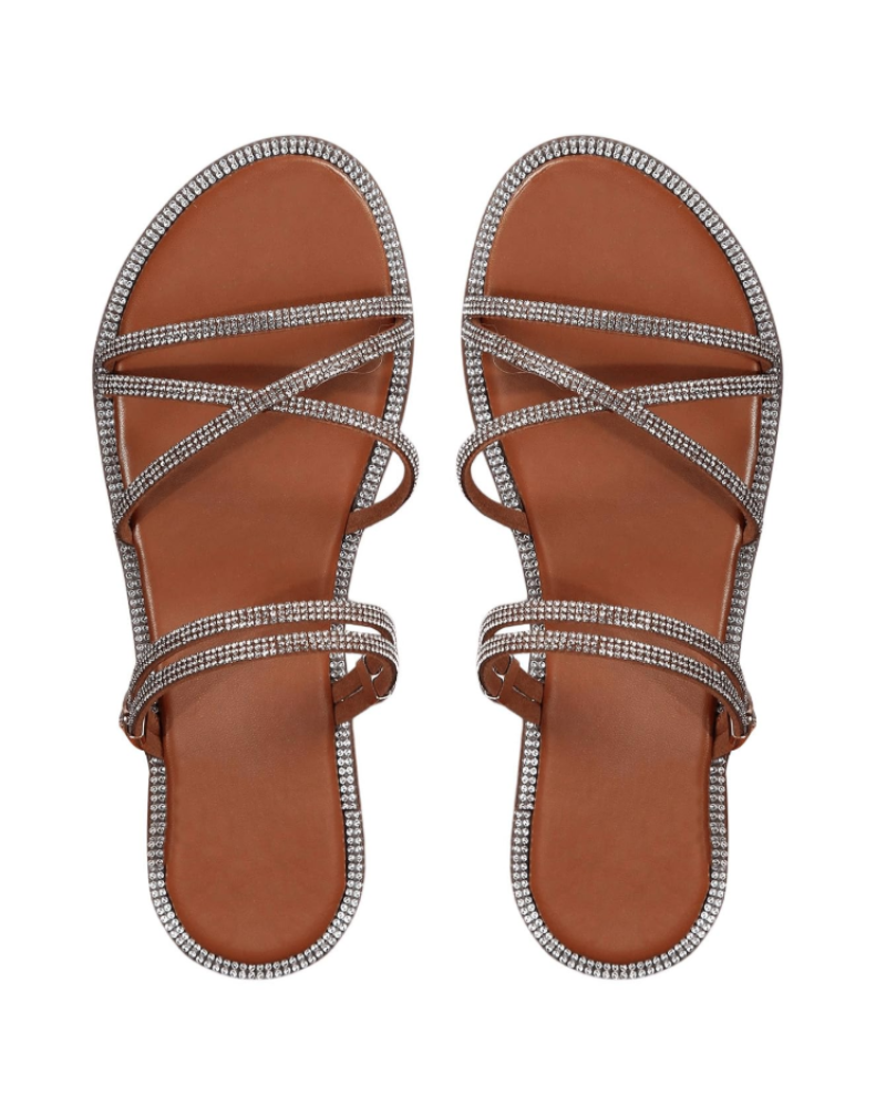 Kinsley | Women’s elegant summer mule sandals with rhinestones