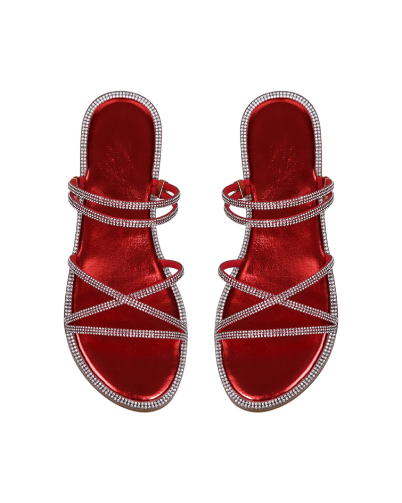 Kinsley | Women’s elegant summer mule sandals with rhinestones