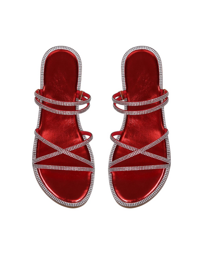 Kinsley | Women’s elegant summer mule sandals with rhinestones