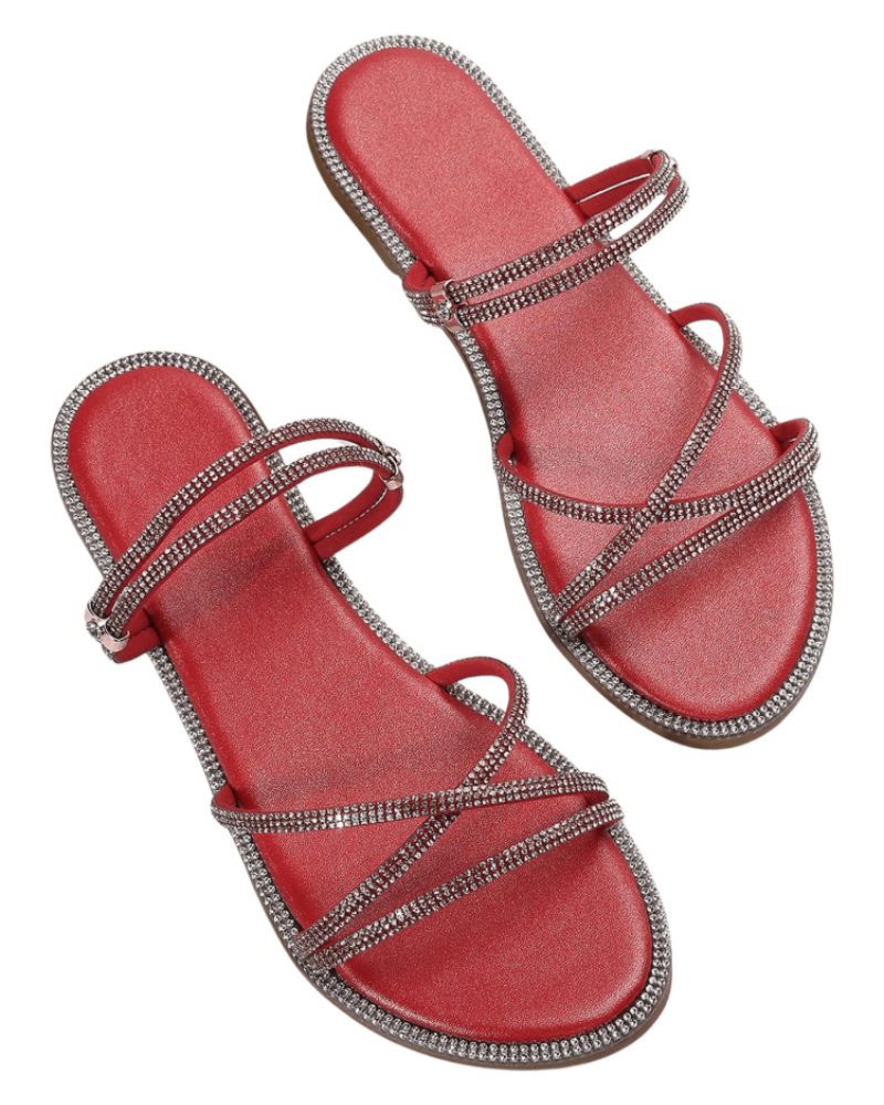 Kinsley | Women’s elegant summer mule sandals with rhinestones