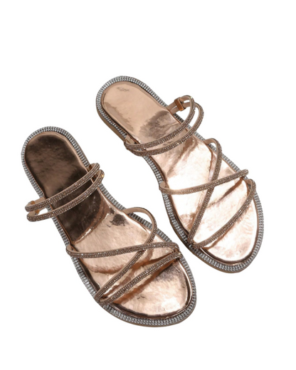 Kinsley | Women’s elegant summer mule sandals with rhinestones