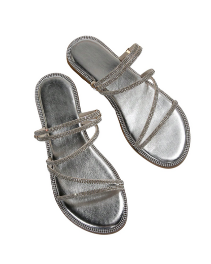 Kinsley | Women’s elegant summer mule sandals with rhinestones