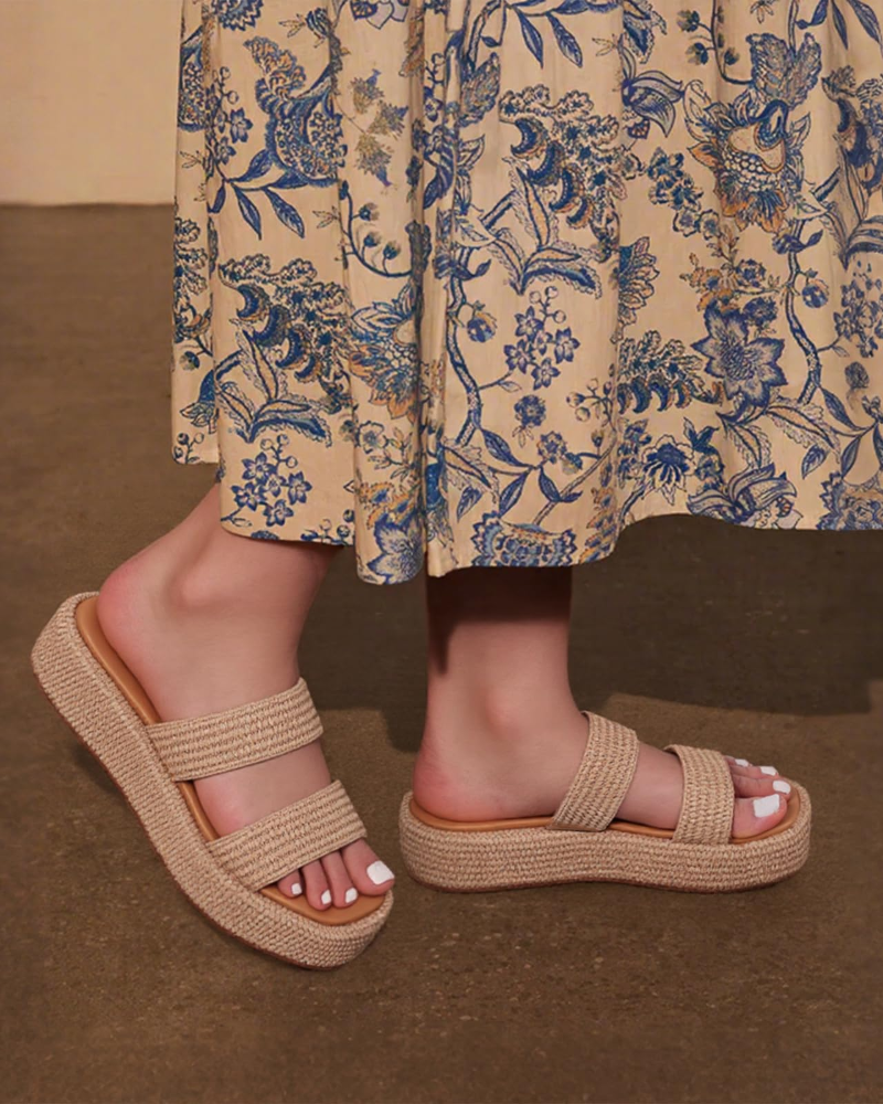 Juliette | Women’s bohemian platform espadrille slip on sandals