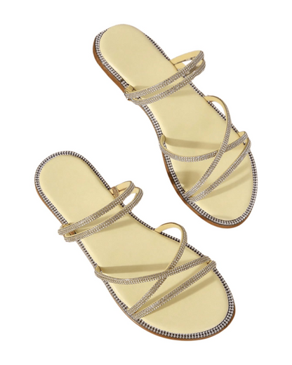 Kinsley | Women’s elegant summer mule sandals with rhinestones