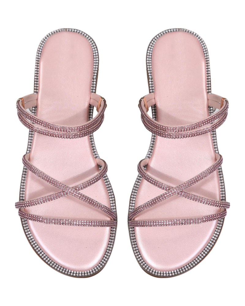 Kinsley | Women’s elegant summer mule sandals with rhinestones