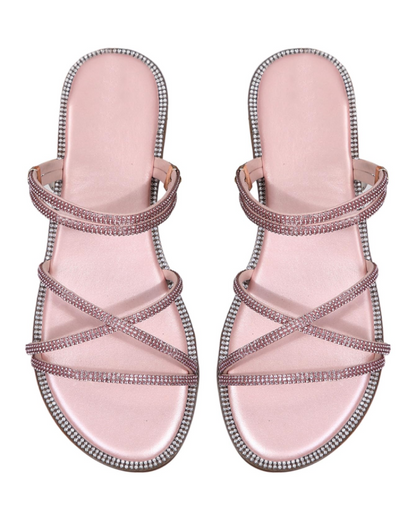 Kinsley | Women’s elegant summer mule sandals with rhinestones
