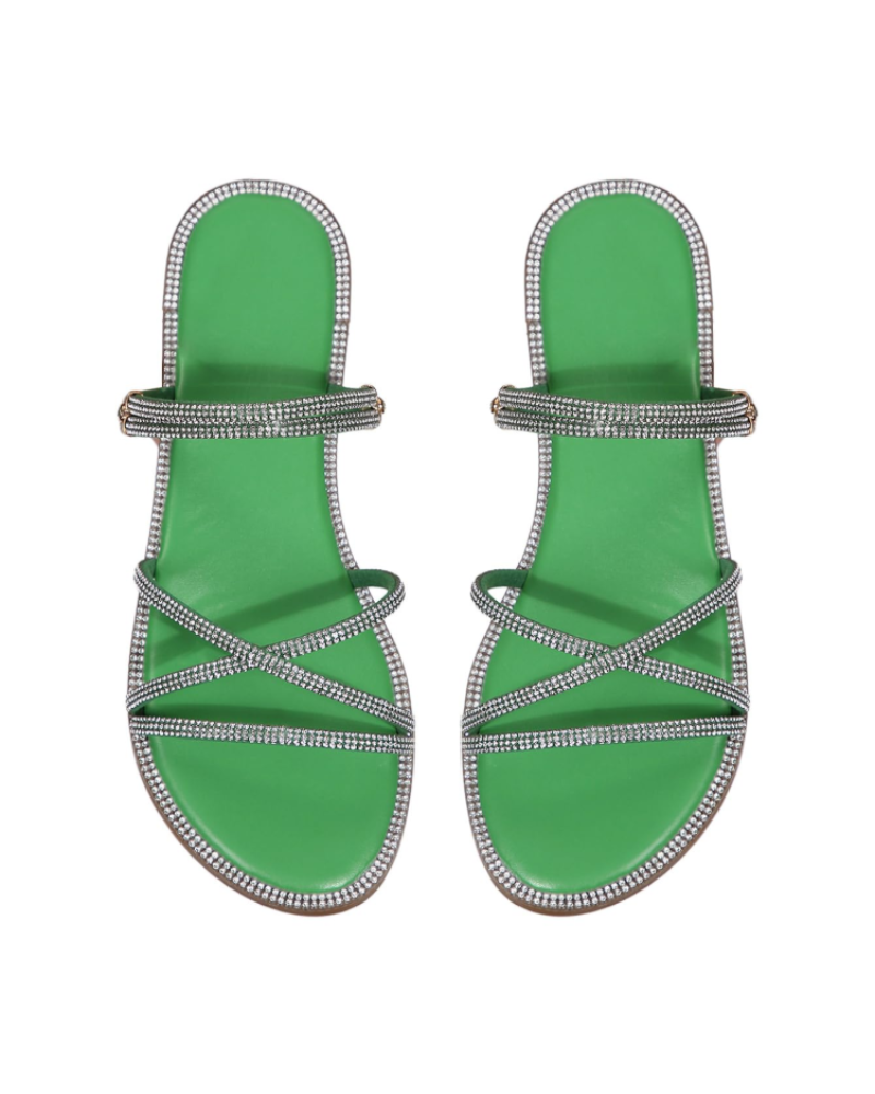 Kinsley | Women’s elegant summer mule sandals with rhinestones