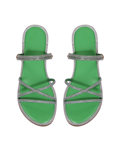 Kinsley | Women’s elegant summer mule sandals with rhinestones