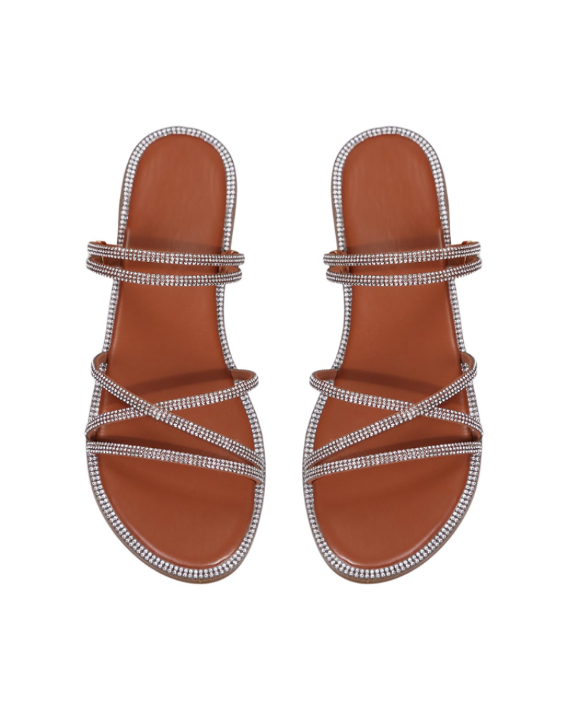 Kinsley | Women’s elegant summer mule sandals with rhinestones