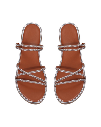 Kinsley | Women’s elegant summer mule sandals with rhinestones