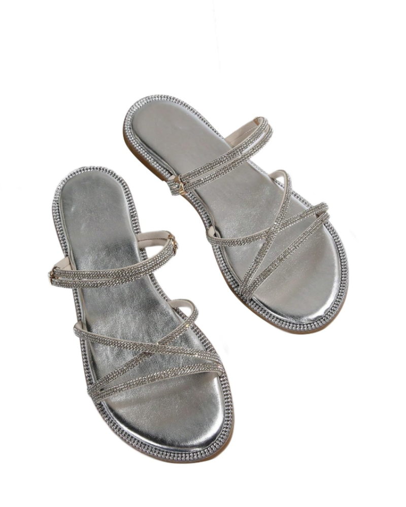 Kinsley | Women’s elegant summer mule sandals with rhinestones