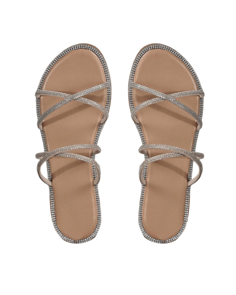 Kinsley | Women’s elegant summer mule sandals with rhinestones