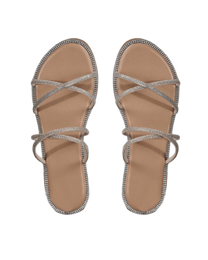 Kinsley | Women’s elegant summer mule sandals with rhinestones
