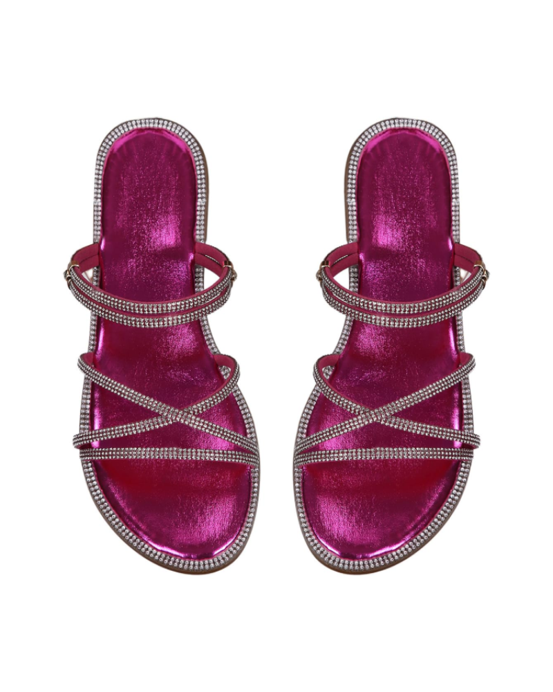 Kinsley | Women’s elegant summer mule sandals with rhinestones