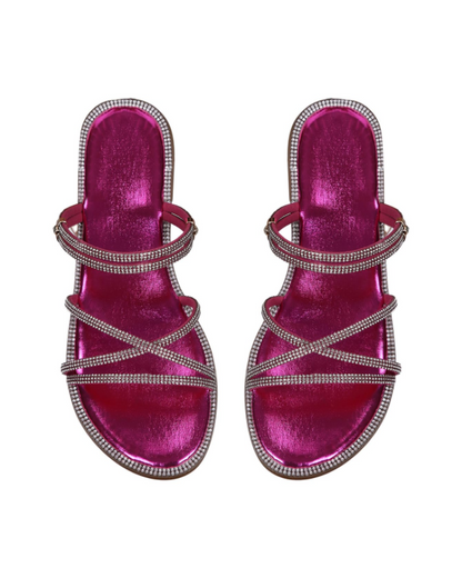 Kinsley | Women’s elegant summer mule sandals with rhinestones