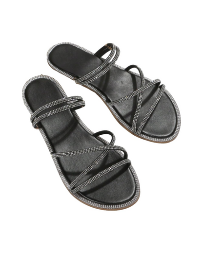 Kinsley | Women’s elegant summer mule sandals with rhinestones