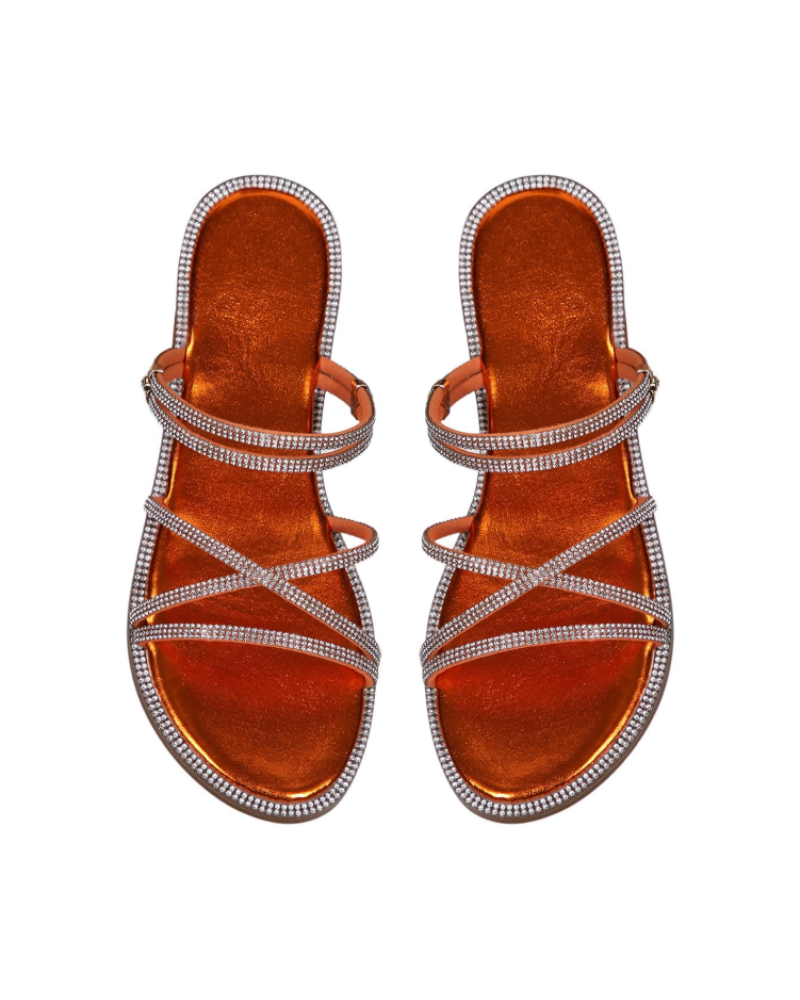 Kinsley | Women’s elegant summer mule sandals with rhinestones