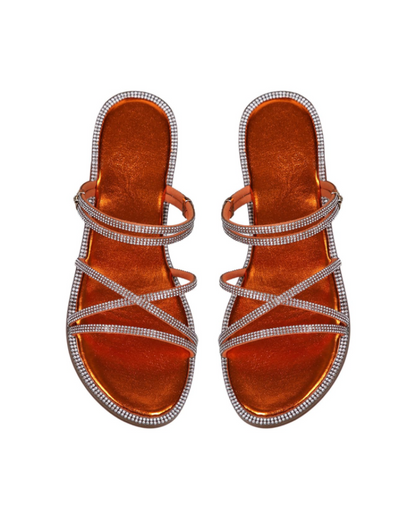 Kinsley | Women’s elegant summer mule sandals with rhinestones