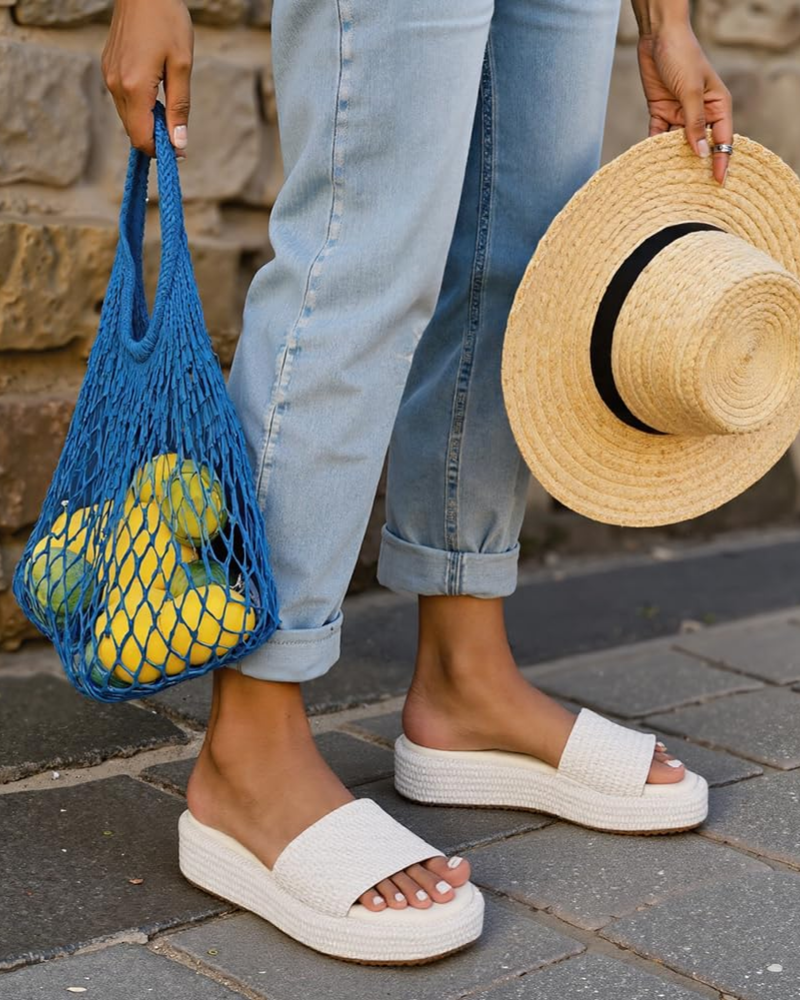 Juliette | Women’s bohemian platform espadrille slip on sandals