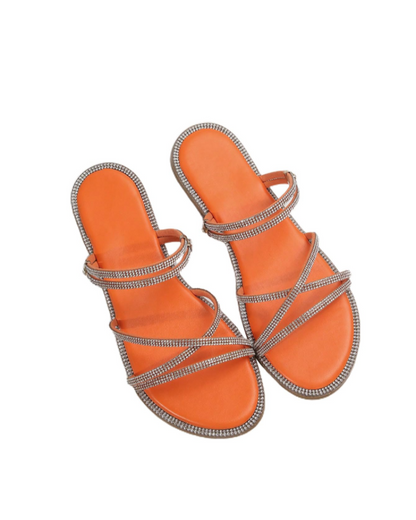 Kinsley | Women’s elegant summer mule sandals with rhinestones