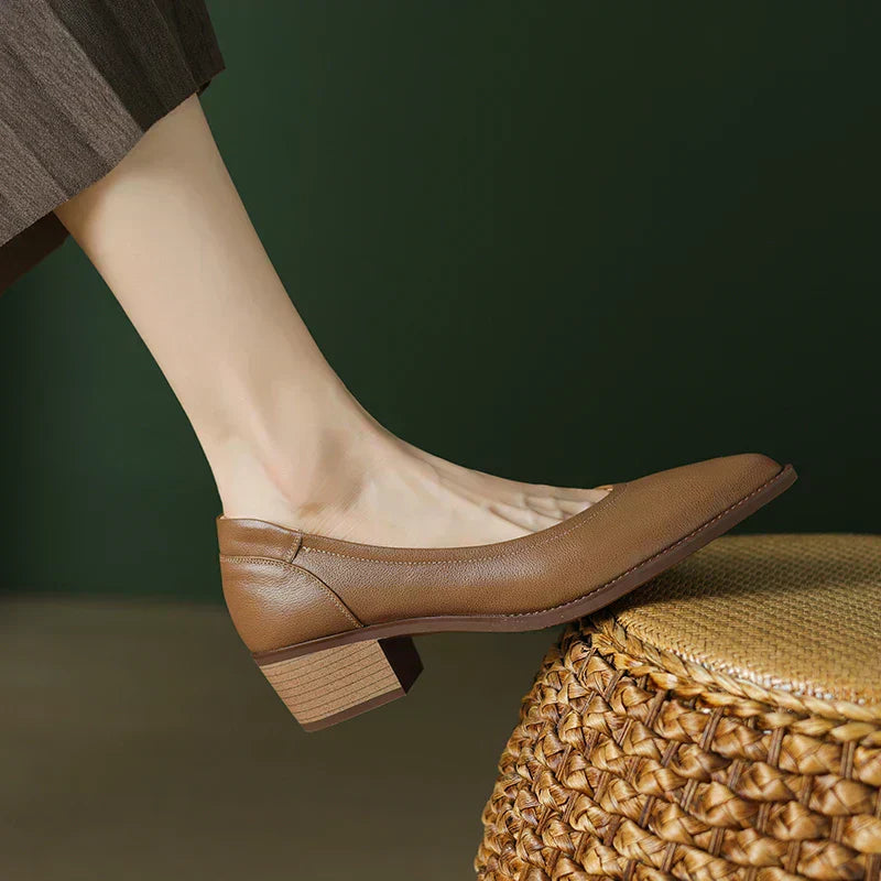 Sienna | Comfortable Low Block Heel Pumps