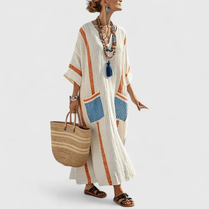 Meadow | Women’s Midi Dress with V-Neck | Pockets