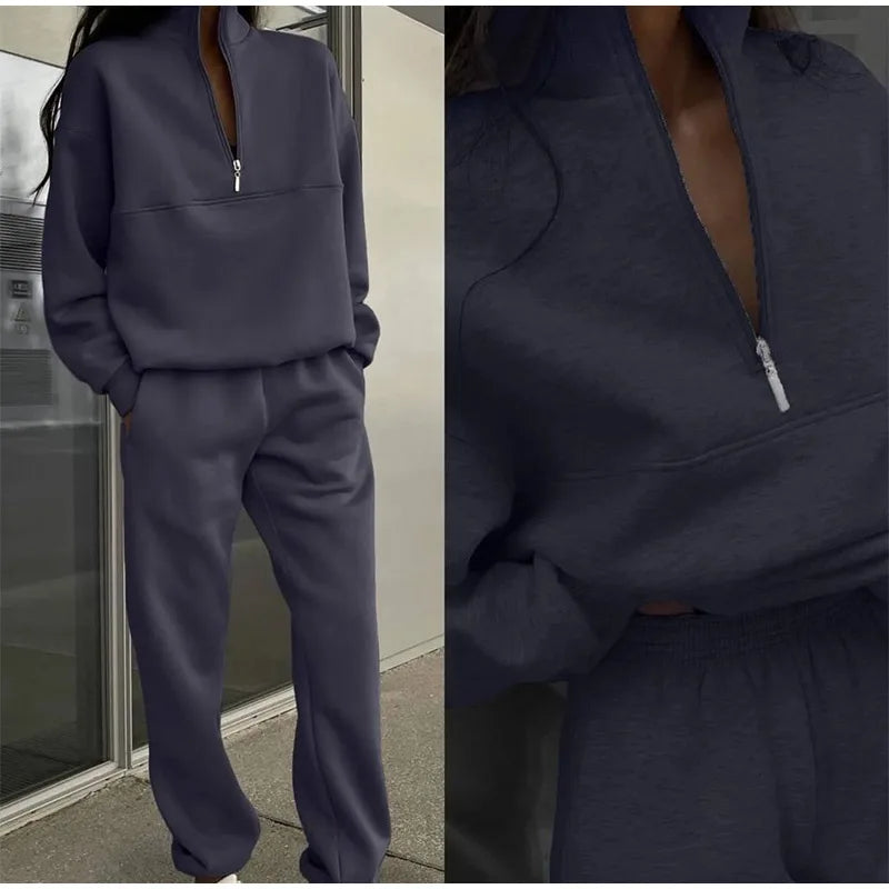 Amanda | Two-Piece Lounge Set with Elastic Waist Sweatpants